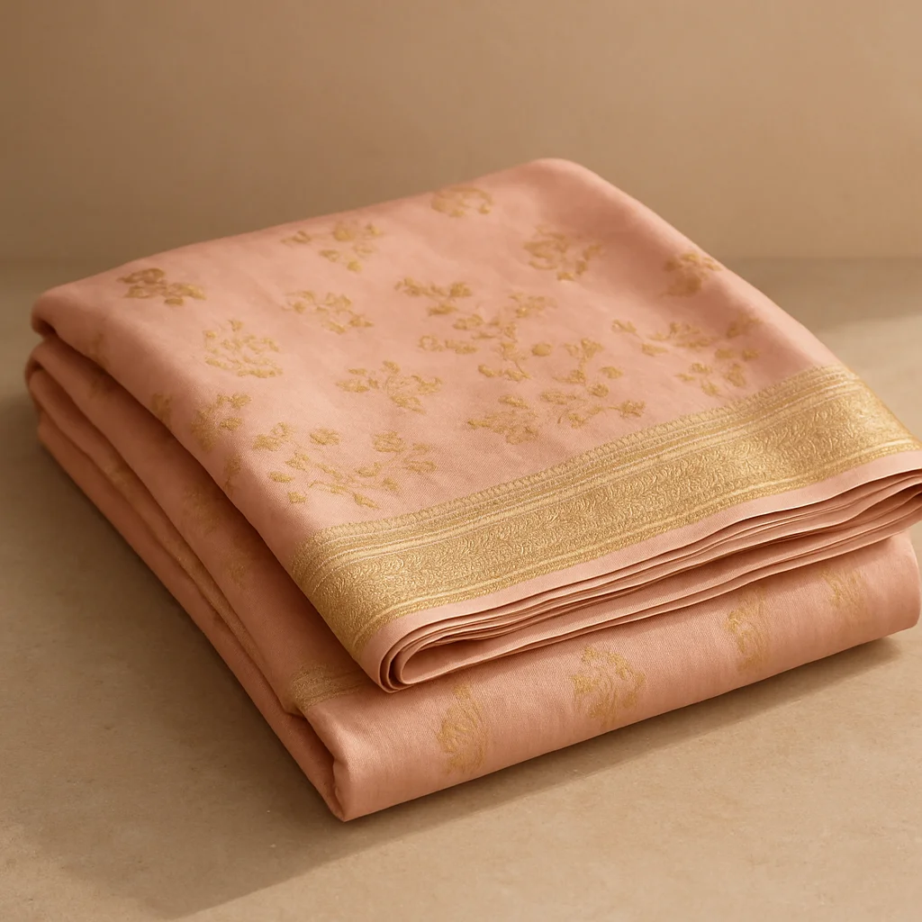 Blush Silk Jamdani Saree